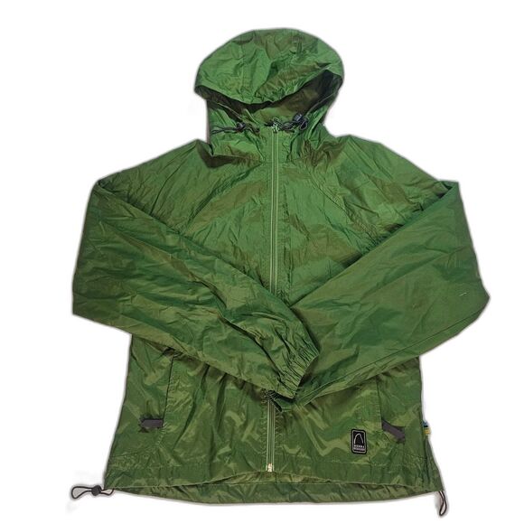 Sierra Designs Men's Small Green Windbreaker Hooded Full Zip Lightweight Nylon - Picture 1 of 11